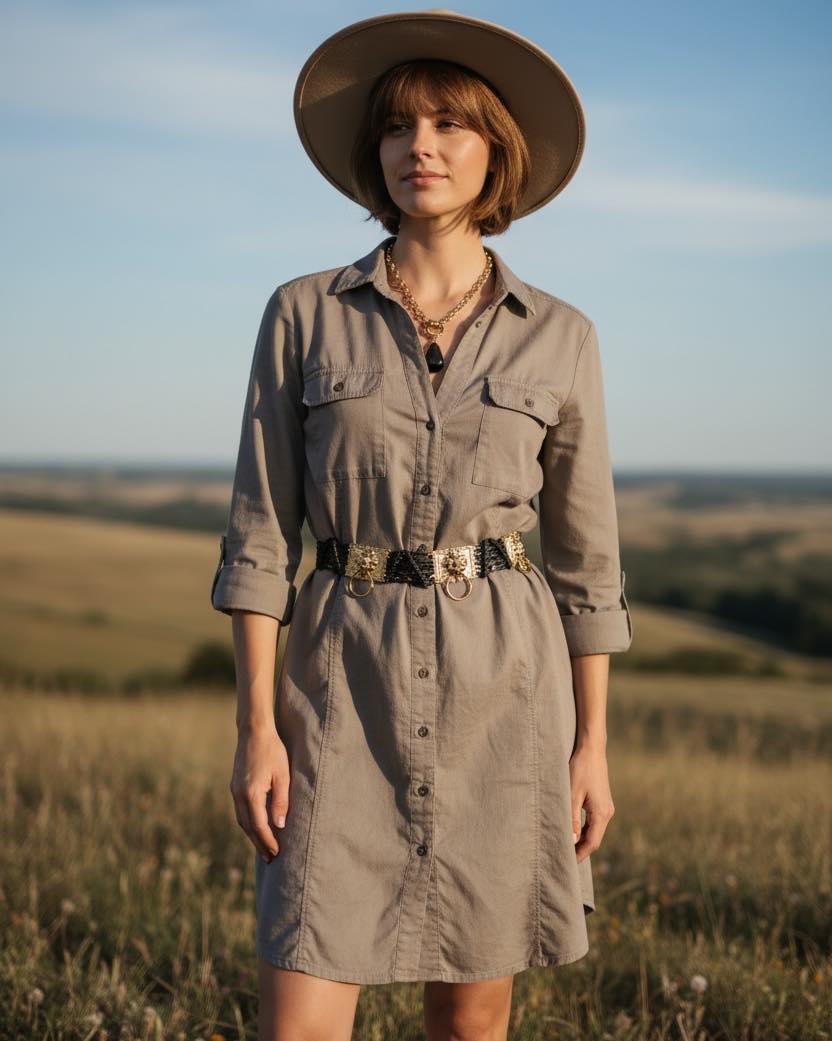 Autumn Mango Basic Shirt Dress Sz Small