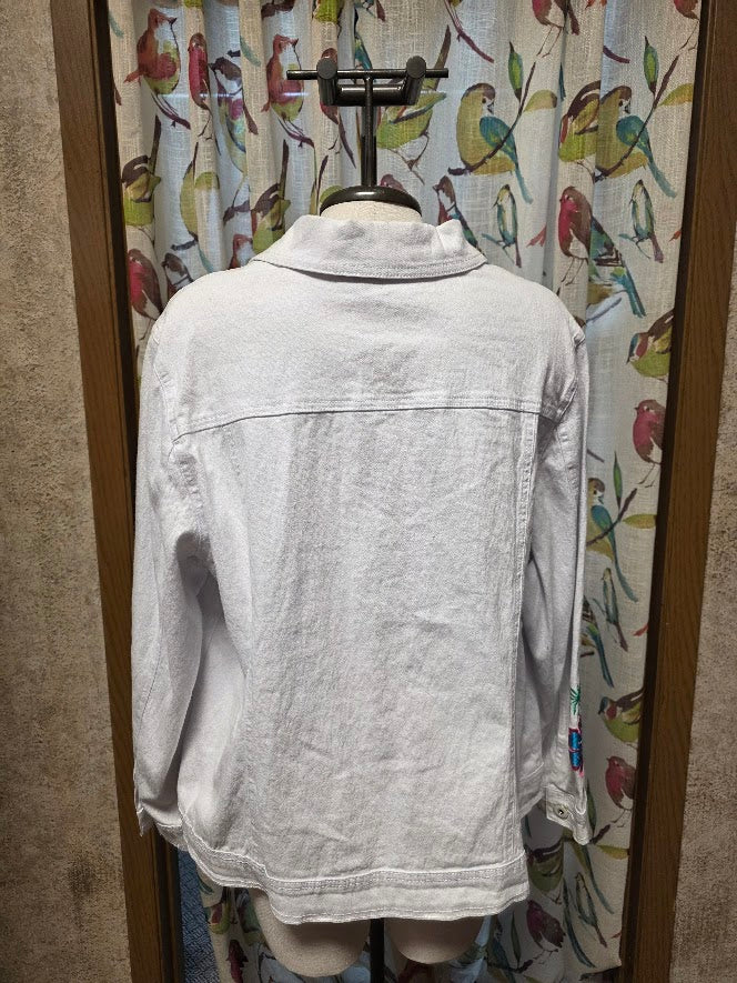 Dianne Gilman Tropical Denim Jacket Sz 1X