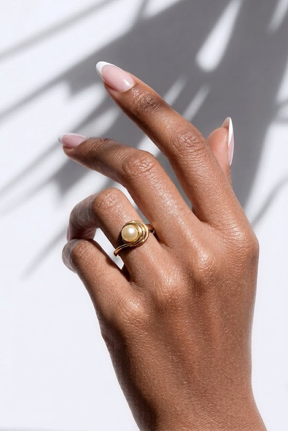 Pearl Cocktail Ring Sz 7.5