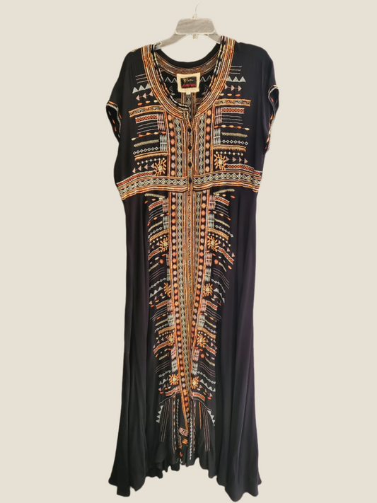 Biya Johnny Was Full Length Embroidered Dress Sz X-Large