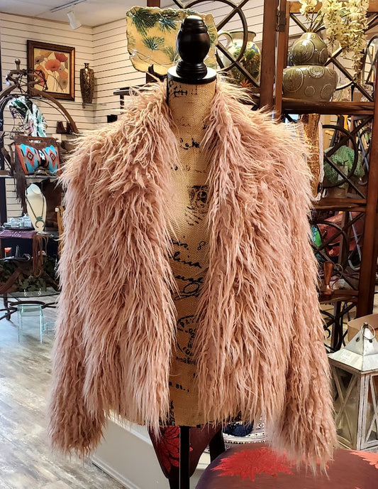 California Moonrise Mongolian Faux Fur Jacket Sz Medium