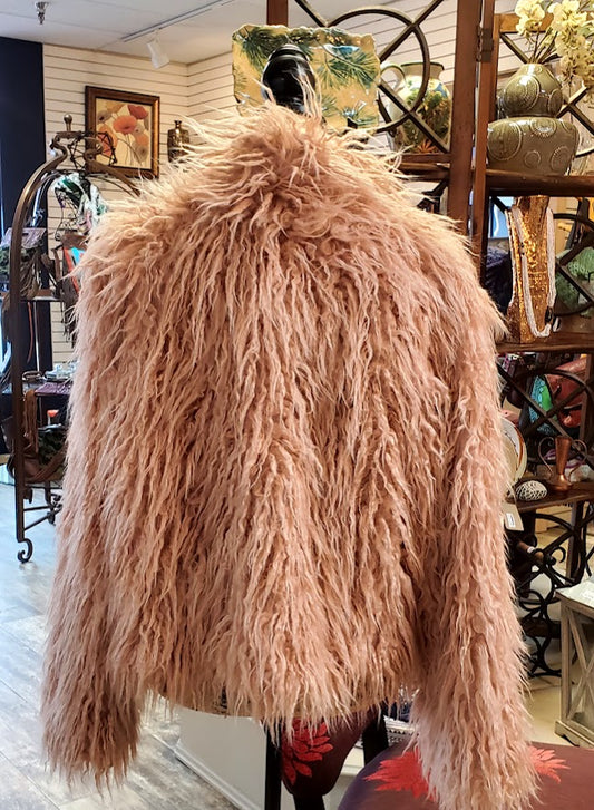 California Moonrise Mongolian Faux Fur Jacket Sz Medium