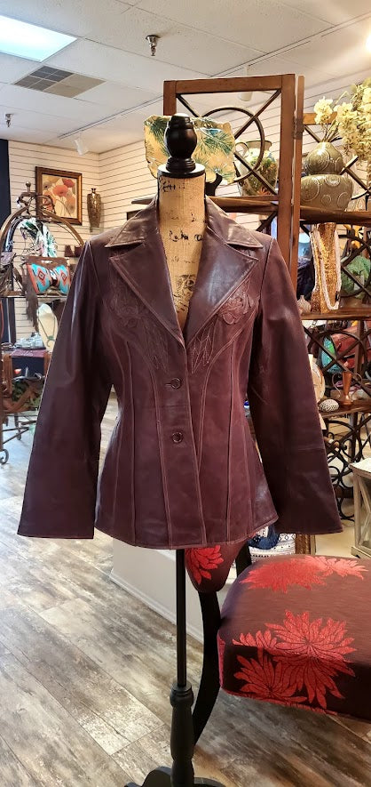 Vintage Guess Leather Blazer Sz Medium