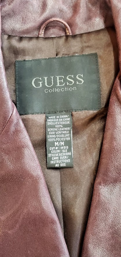 Vintage Guess Leather Blazer Sz Medium