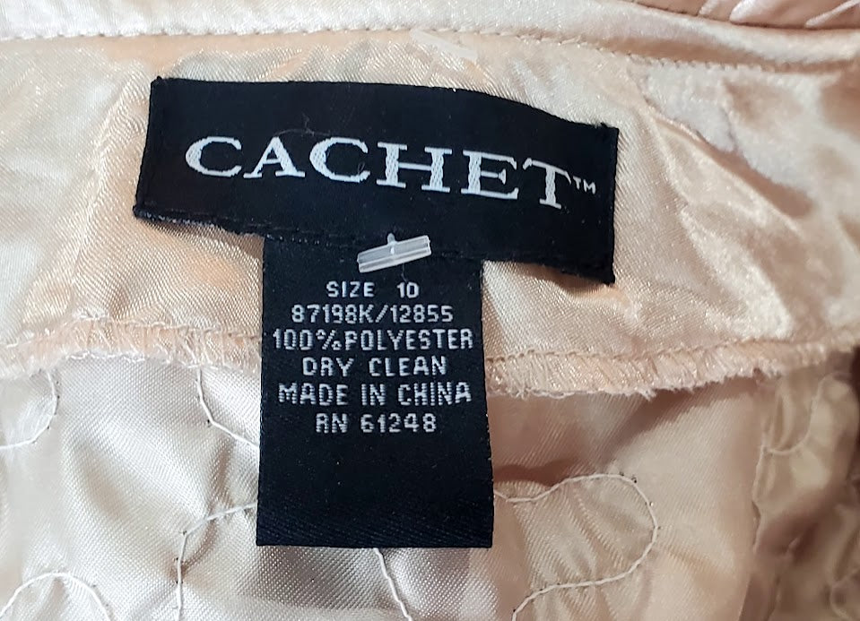 Cachet Satin Ruffle Neckline Blouse Sz 10