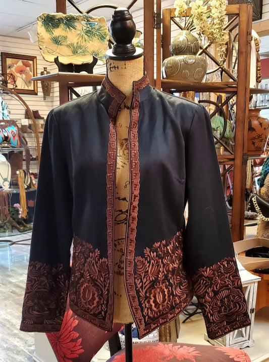 Coldwater Creek Embroidered Blazer Sz Medium