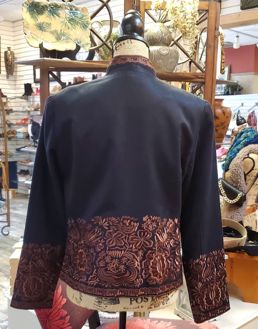 Coldwater Creek Embroidered Blazer Sz Medium