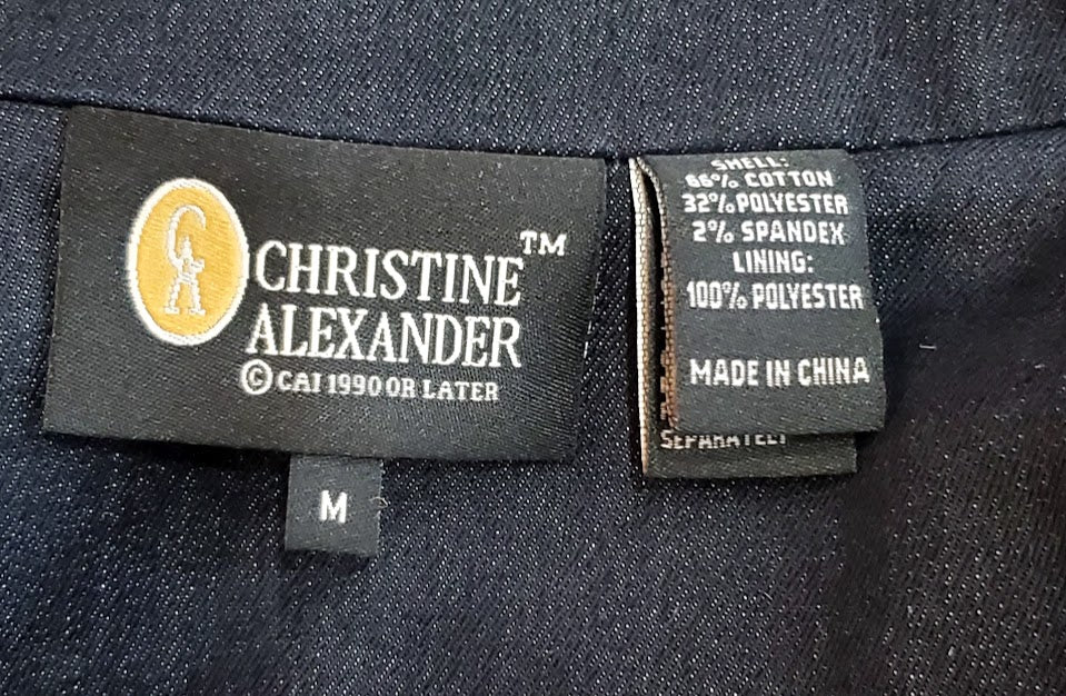 Christine Alexander Denim Zip Front Jacket Sz Medium