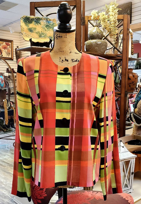 Ilyse Hart Geometric Pattern Jacket Sz 10