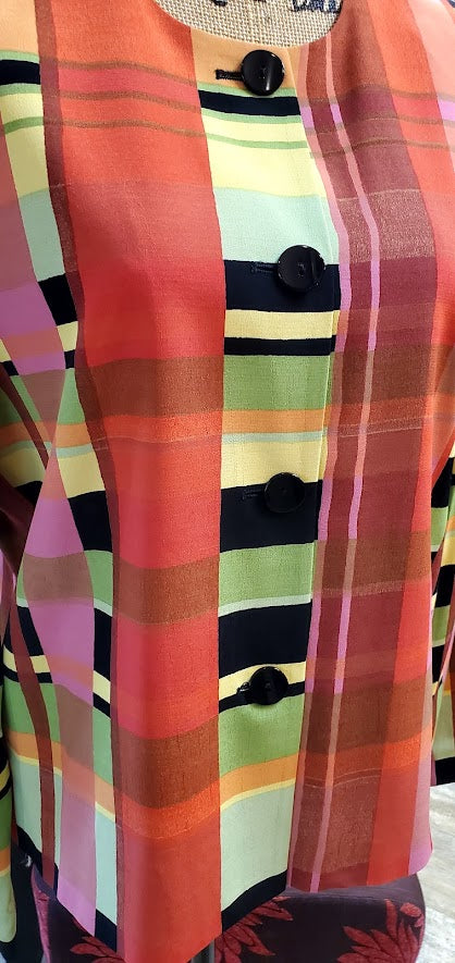 Ilyse Hart Geometric Pattern Jacket Sz 10