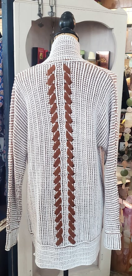 Pink Rose Knit Cardigan Sz Medium