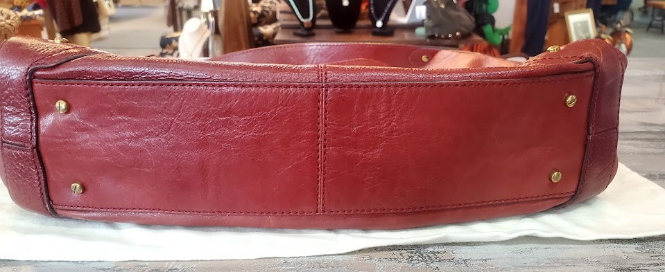 Cole Haan Paige Cognac Brown Genuine Leather Hobo Tote Bag