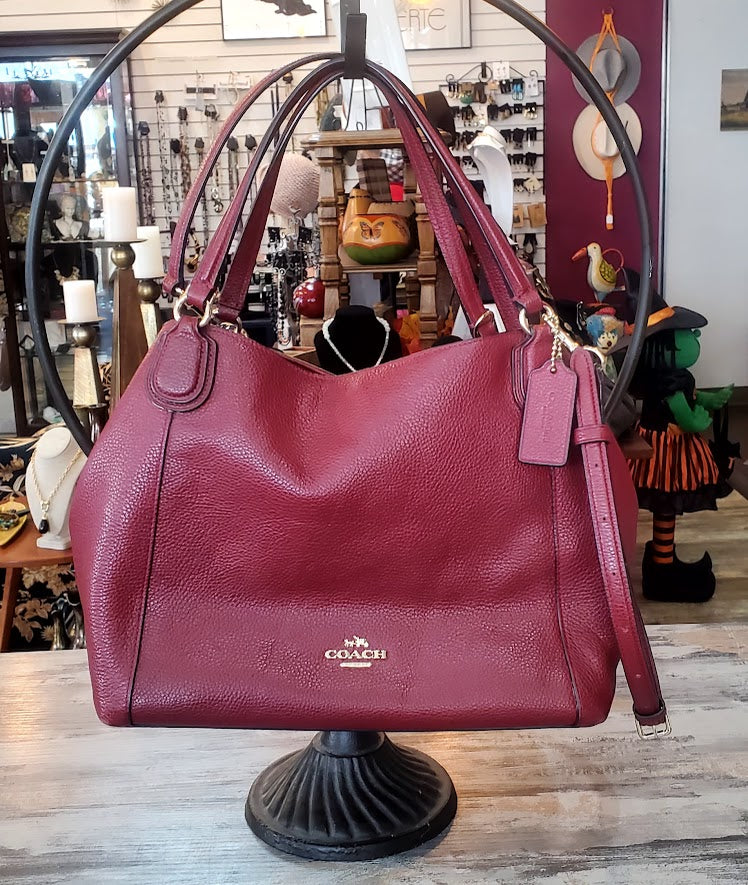 Coach Edie 28 Shoulder Bag in Pebble Leather – Just Fabulous