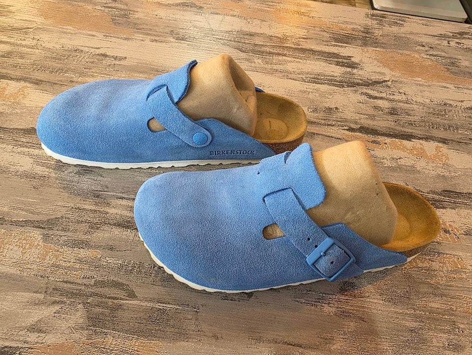 Birkenstock Boston Leather Suede Sz 7.5/38