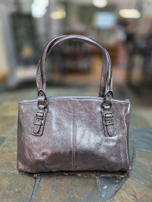 Coach Small Silver Satchel Bag