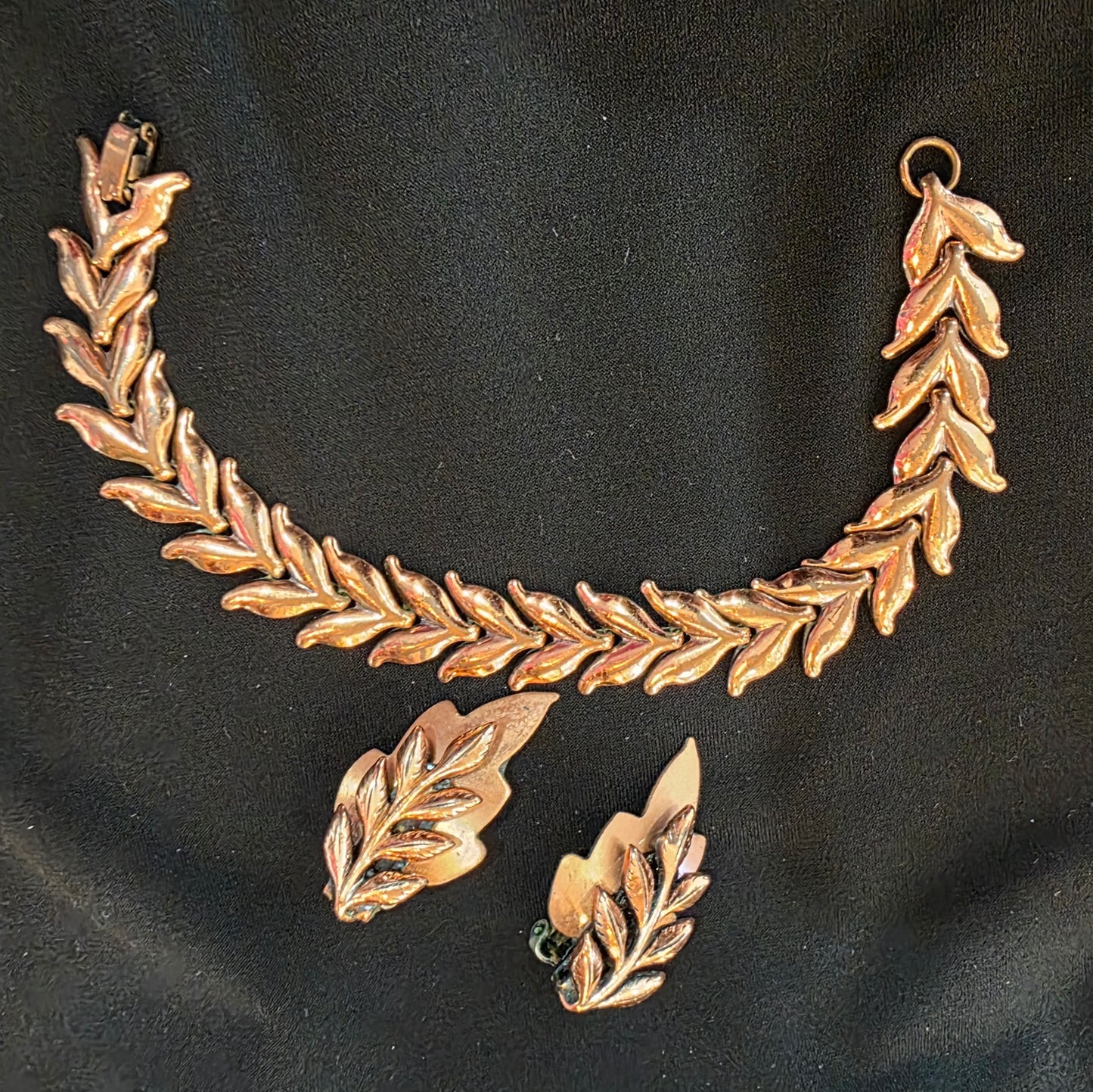 Renoir Copper Leaf Bracelet /Earring Set