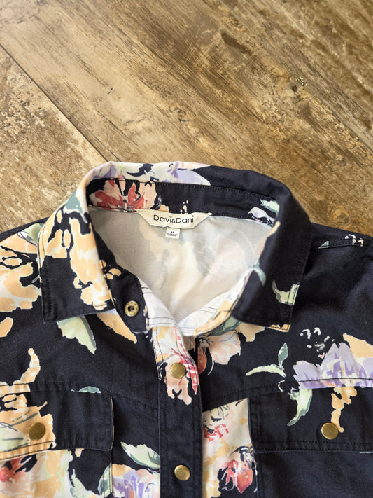Davi & Dani Floral Print Blazer Sz Medium