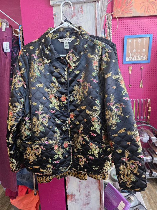 Vintage Uniform John Paul Richard Quilted Dragon Jacket Sz Large