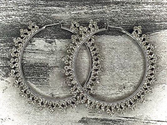 Rhinestone Hoop Earrings