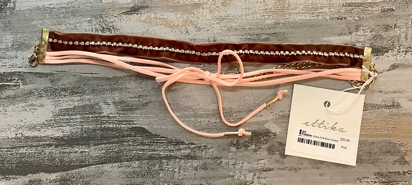 Ettika Rhinestone Ribbon and Lace Choker