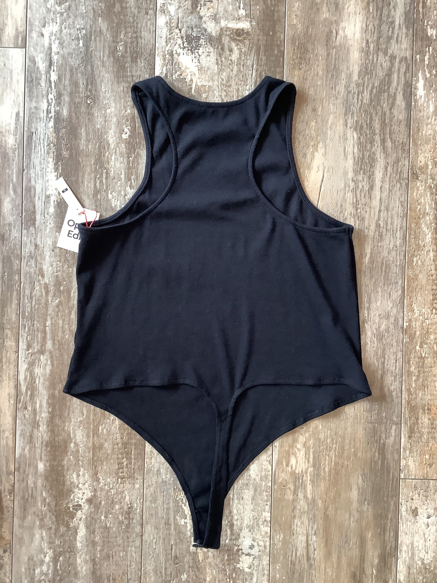 Open Edit NWT Black Racer-Back Bodysuit Sz 1X