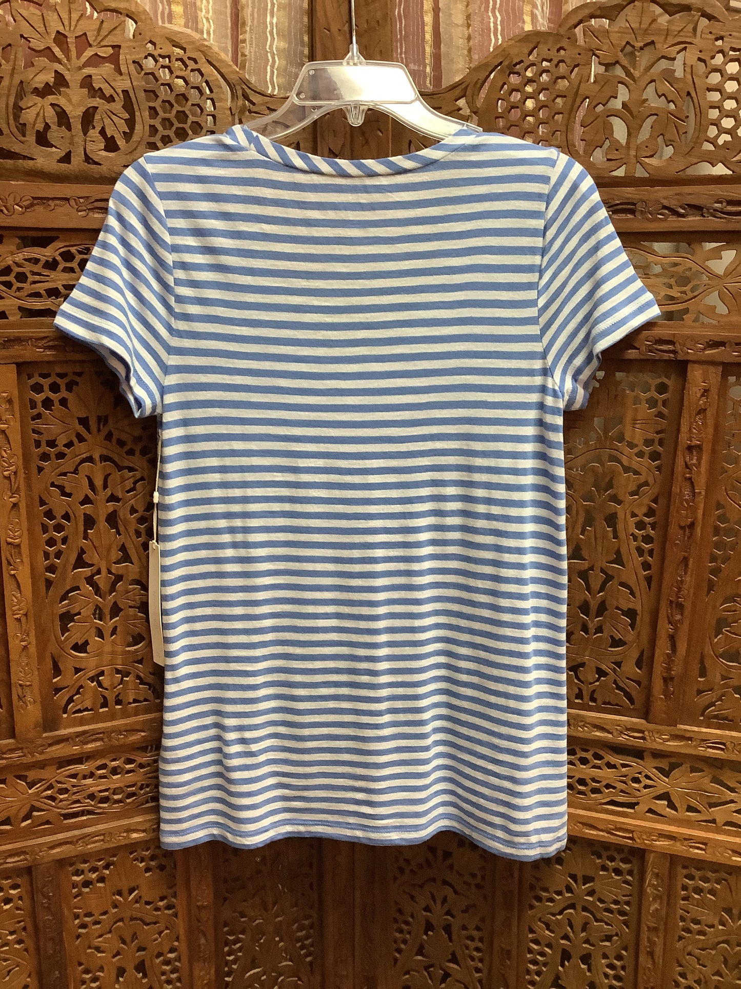 Caslon Striped V-Neck T-Shirt Sz X-Small