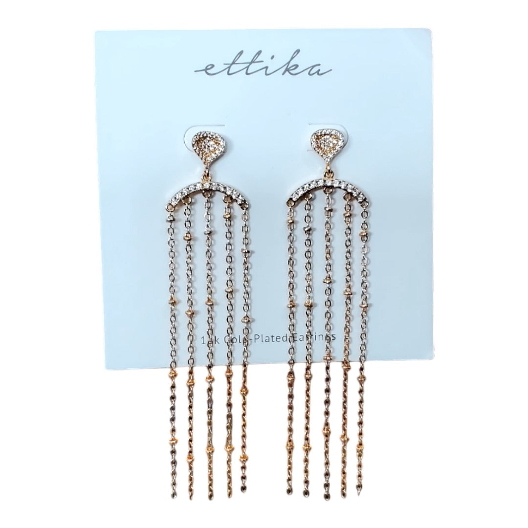 Ettika Chandelier Rhinestone Earrings 18KP