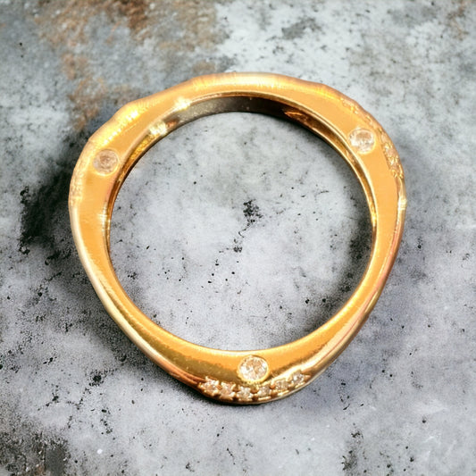 Ettika Star Dusted 18KP Gold Ring Sz 7