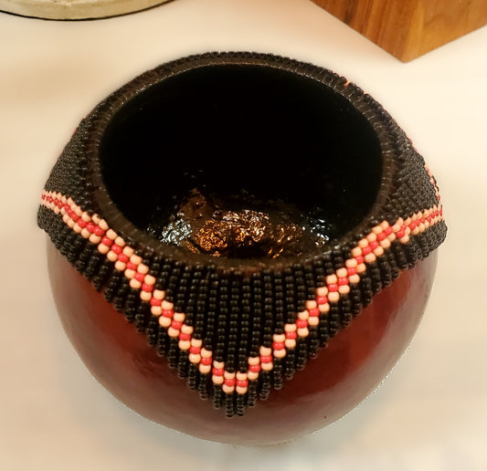 Pink Beaded Shawl Gourd