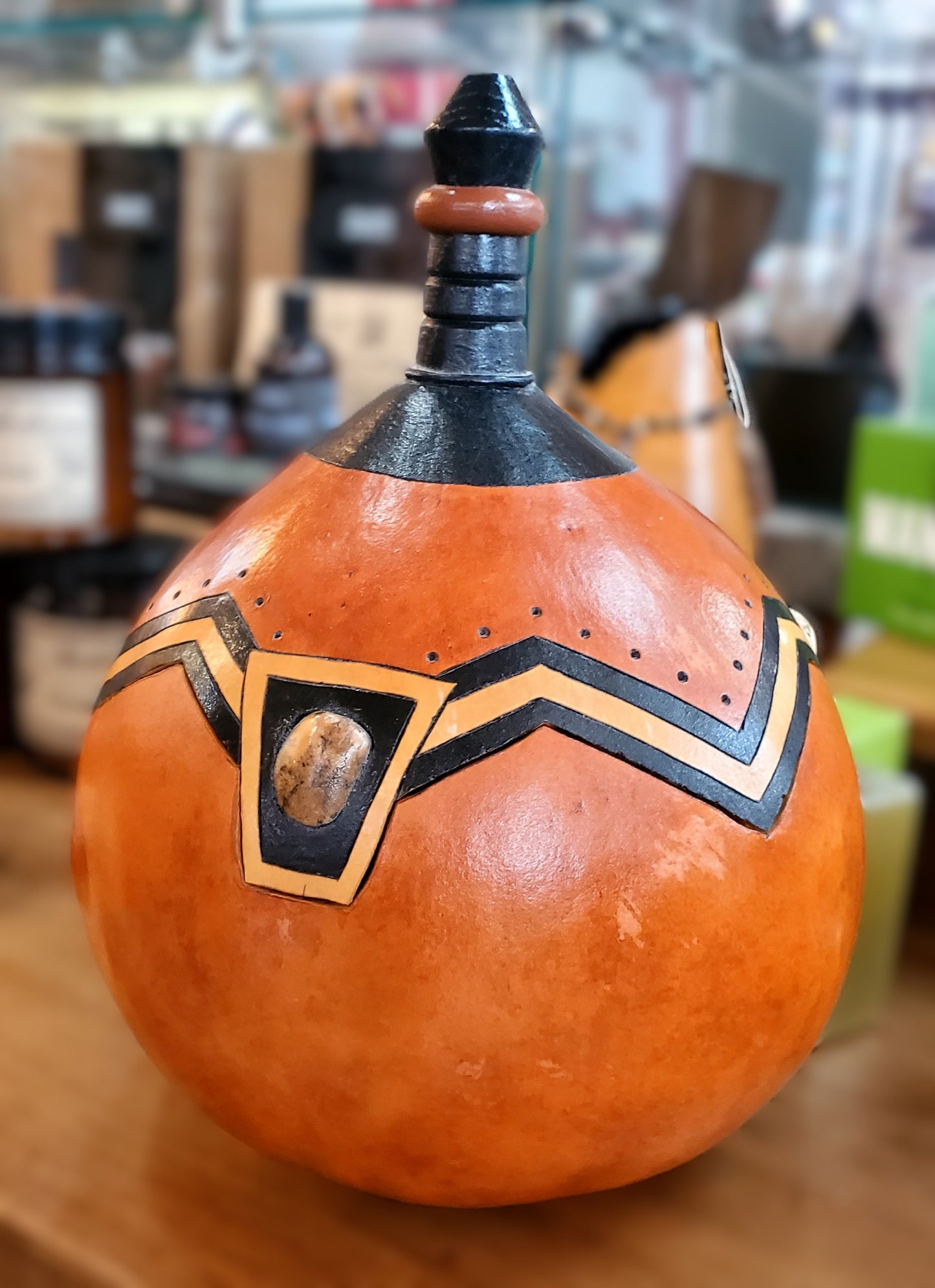 Crazy Horse Granite Gourd with Lid