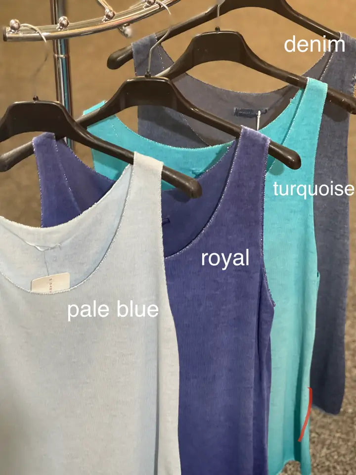 Cozy Tank-Viscose with Metallic Trim