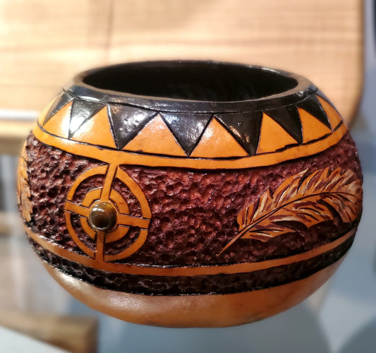 Tiger Eye & Feather Gourd
