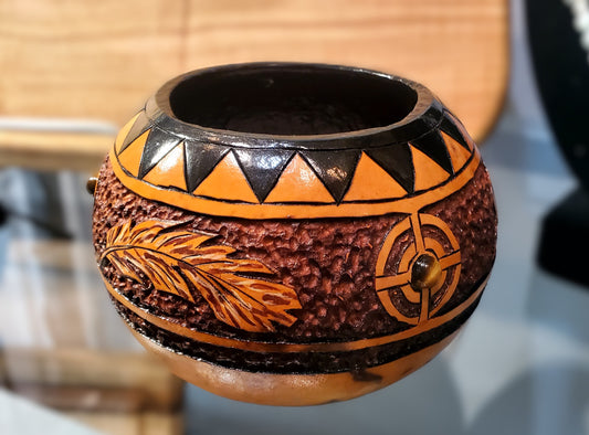 Tiger Eye & Feather Gourd