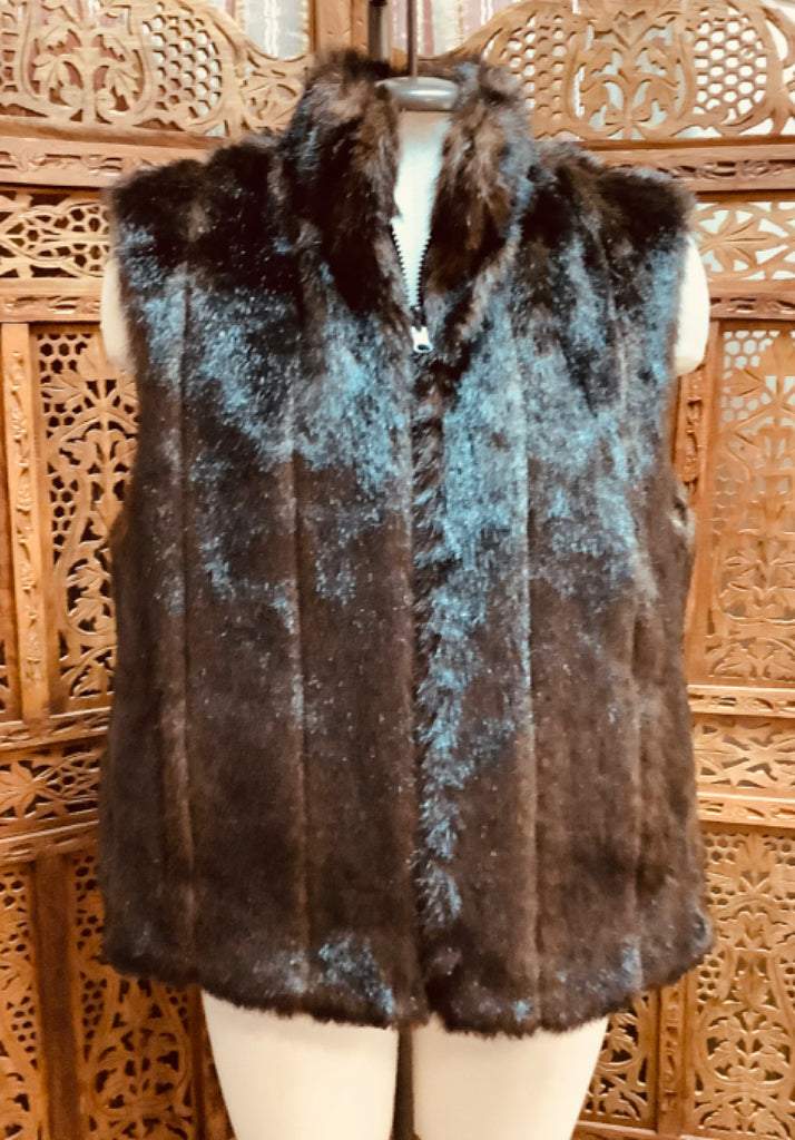Giacca Faux Fur Reversible Vest Sz Medium