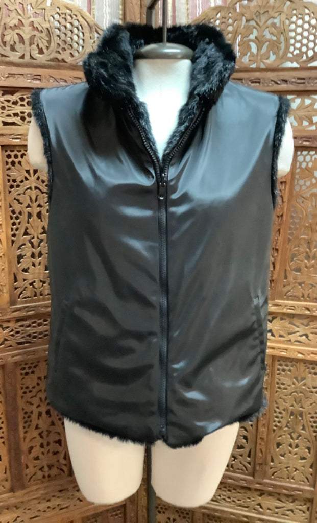 Giacca Faux Fur Reversible Vest Sz Medium