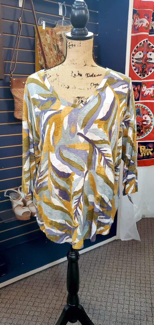 Rachel Zoe Linen Top Sz 1X