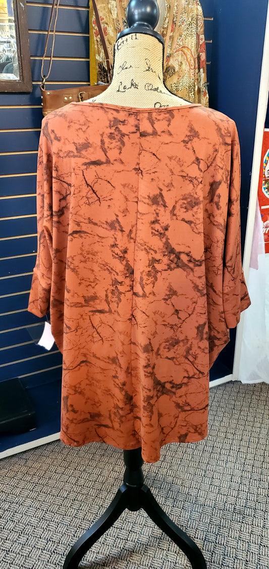 Orange Farms Rustic Tunic Top Sz S/M