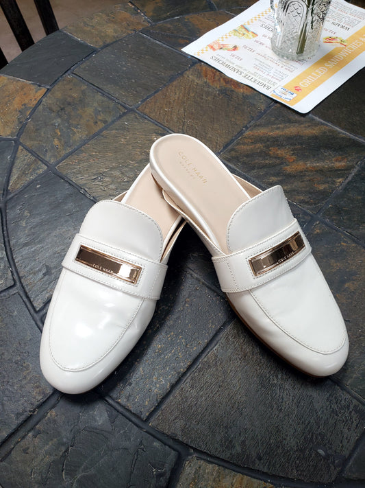 Cole Haan White Mules Sz 8.5B