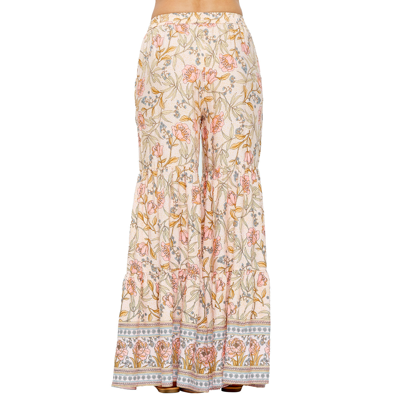 Yak & Yeti Pants Palazzo Floral Tiered Ruffle