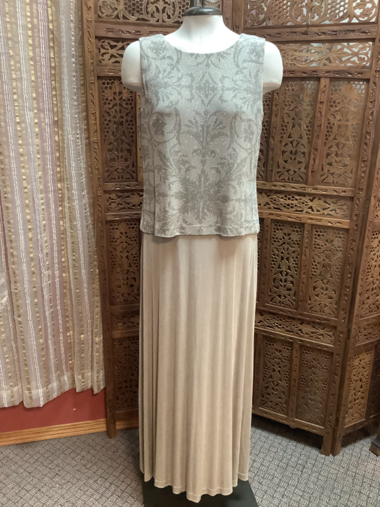 Alex Evenings Formal Full Length Dress W/matching Jacket Sz 10