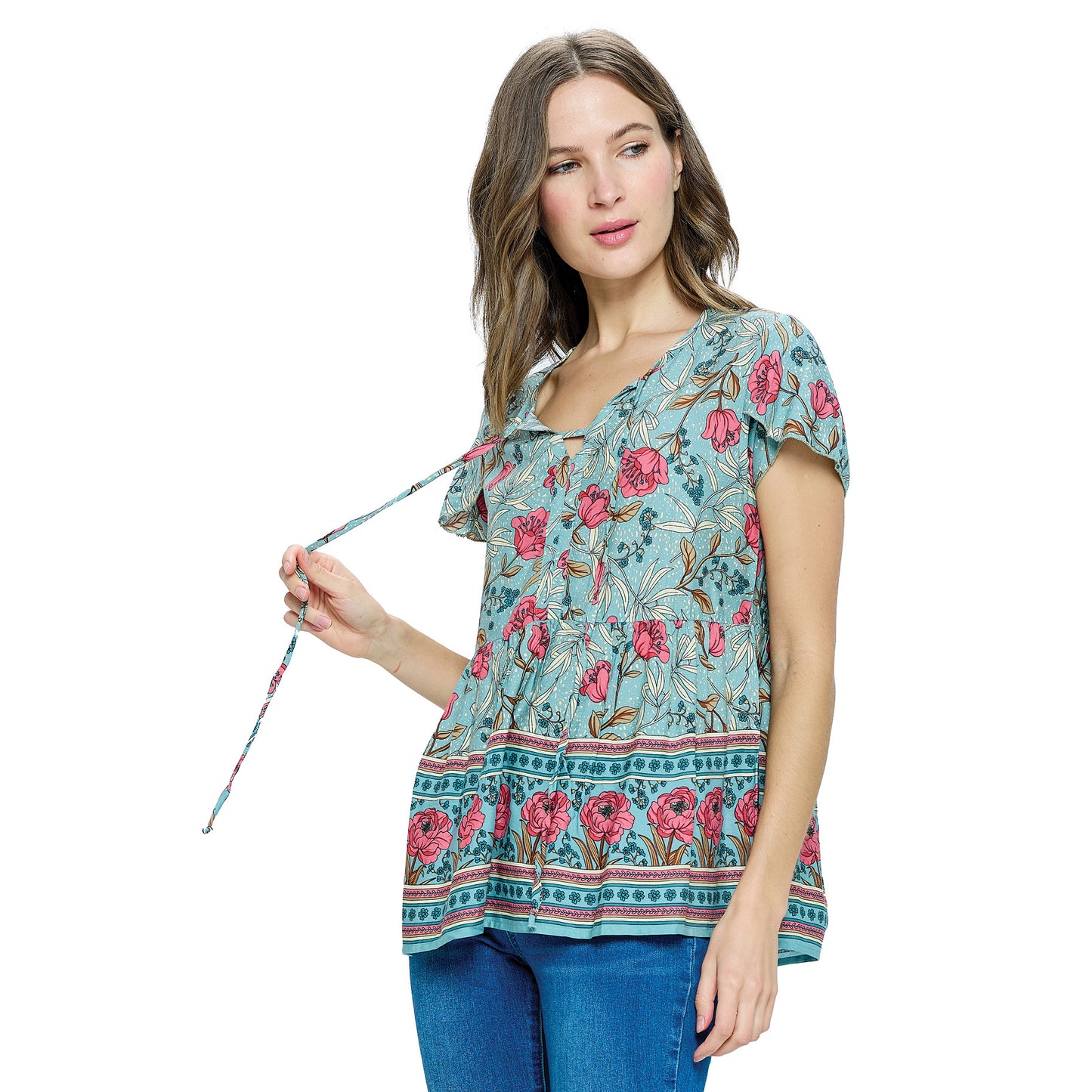 Blouse Floral Ruffled