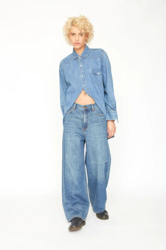 Sandrine Rose Wide Leg Distressed Jeans Style R3021-D113