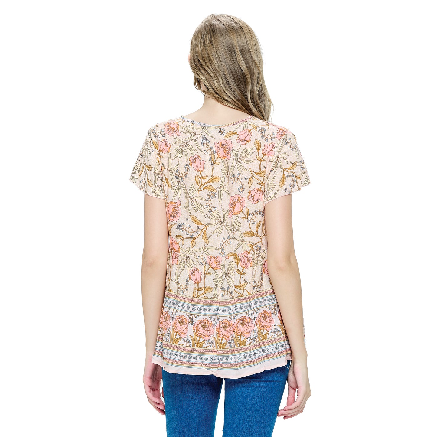 Yak & Yeti Floral Ruffled Blouse