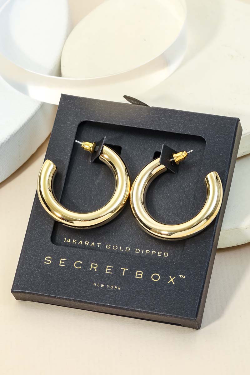 Secret Box 35Mm Gold Hoop Earrings
