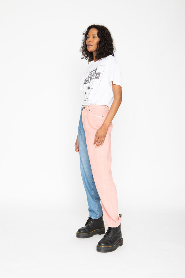 Sandrine Rose Colorblock Retro-Inspired Jeans Style #R1016-D113