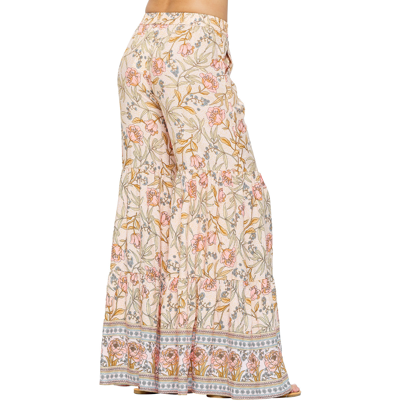 Yak & Yeti Pants Palazzo Floral Tiered Ruffle