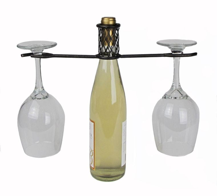 Mesh Wrench 2 Stem Wine Bottle Topper Textured Gray