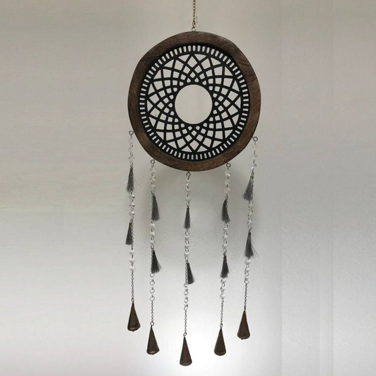 Masonic Dream Catcher Wall Art with Wood Beads