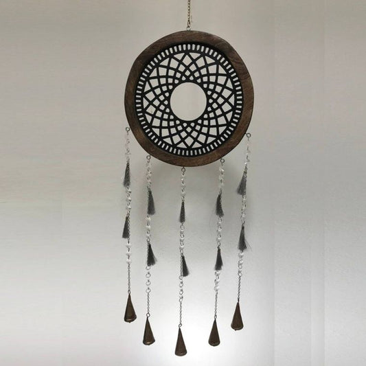 Masonic Dream Catcher Wall Art with Wood Beads