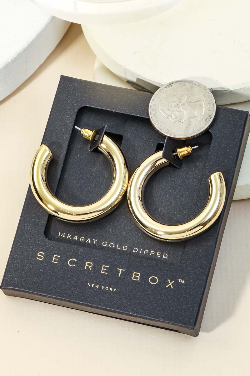 Secret Box 35Mm Gold Hoop Earrings